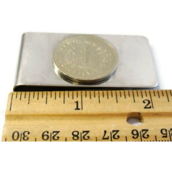 50 Centimos B.C.C.R. Coin Money Clip Stainless Steel Wallet Cash Holder Silver - Picture 3 of 8